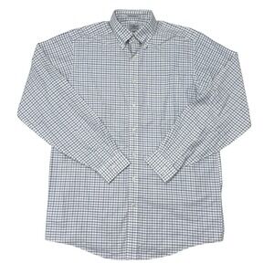 LL Bean Dress Shirt Sz 15.5 -36 Blue Check Oxford Button Down Wrinkle Resistant